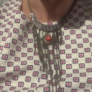 Vintage Silver and Blue Multi-Strand Necklace
